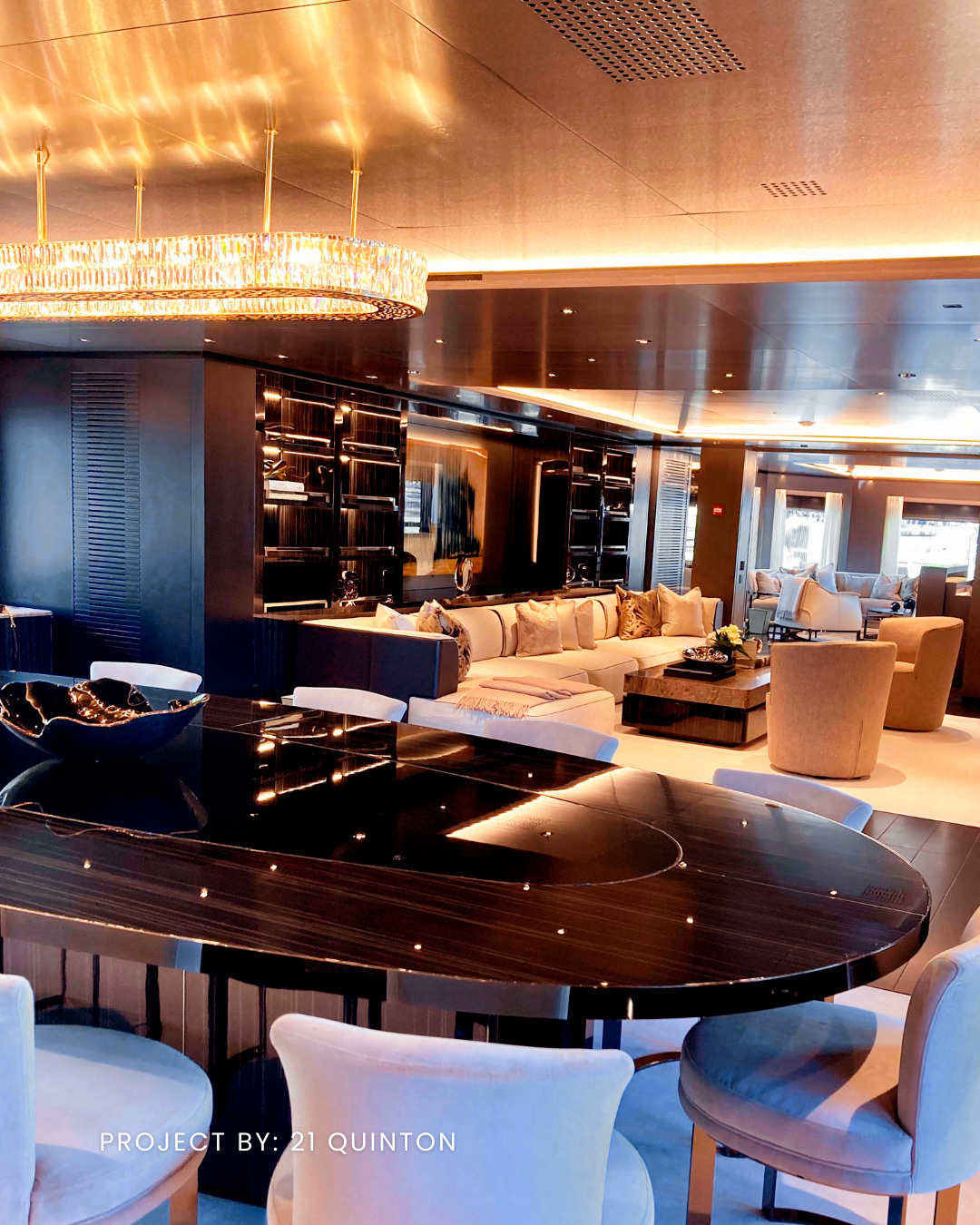 Spacium Snooker Suspension in Yacht Interior Design Project by 21 Quinton