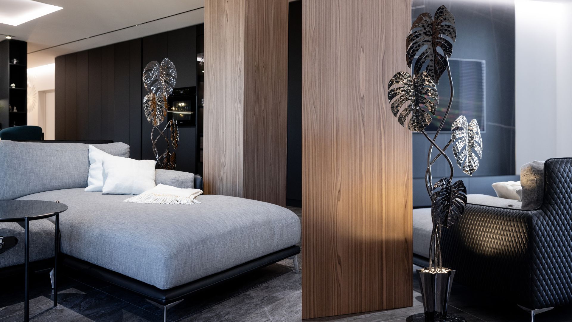 Rainforest Floor Lamp in Black Nickel Brass Finish | Image Courtesy: EDesign Studio by Alina Skomarosvka 