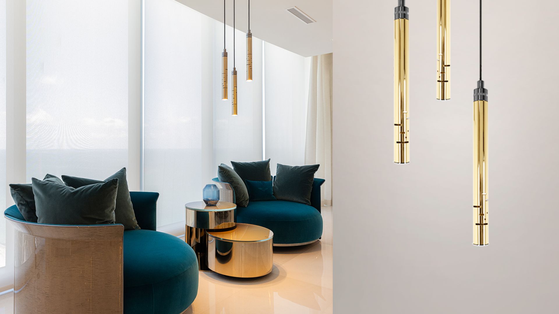 Gio Pendant by Castro Lighting in Ricardo Britto Residential Project in Miami, USA