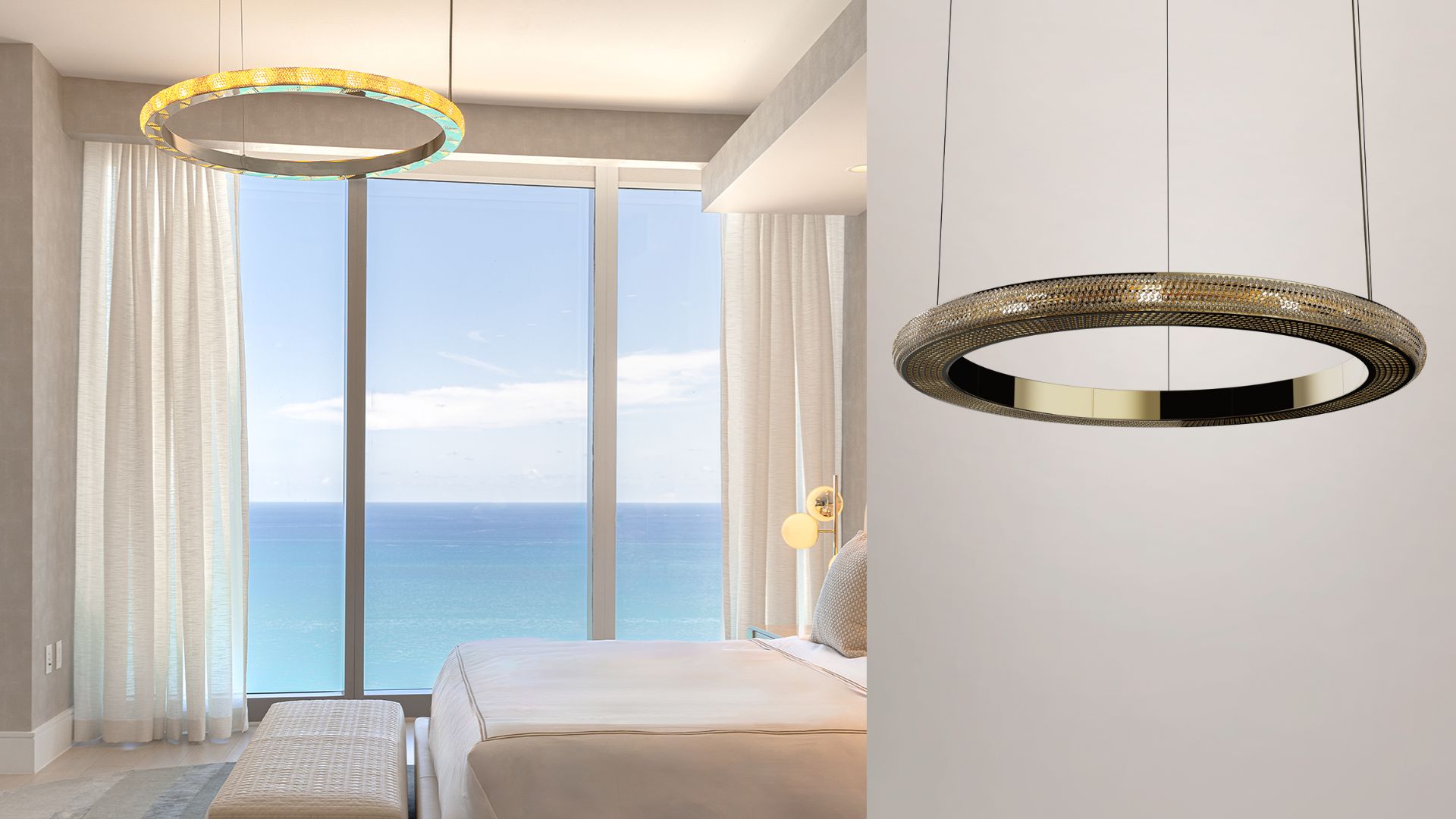 Dynasty Suspension by Castro Lighting in Ricardo Britto Residential Project in Miami, USA
