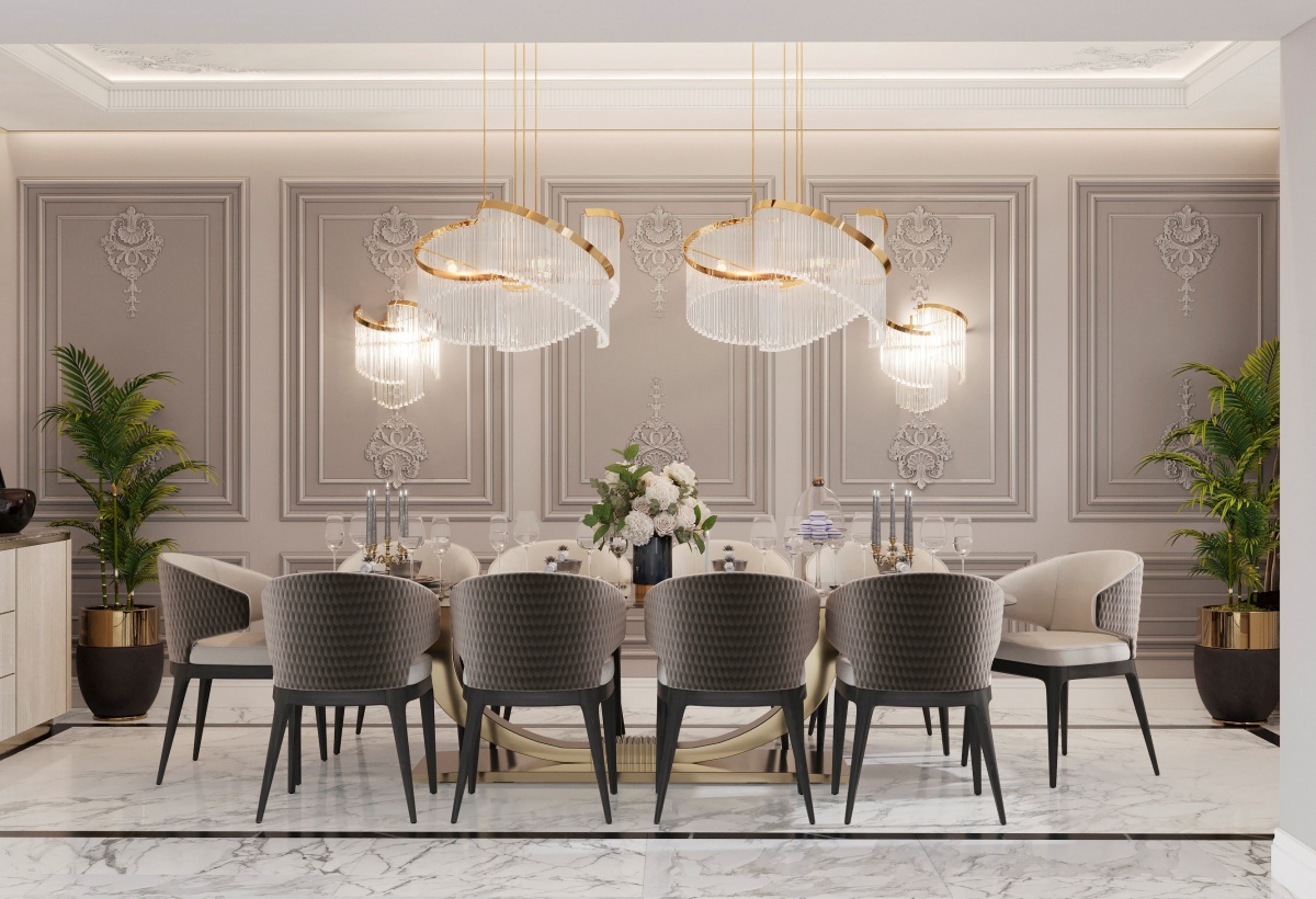 Elegant Dining Room Lighting in Nicosia Villa | Castro Lighting